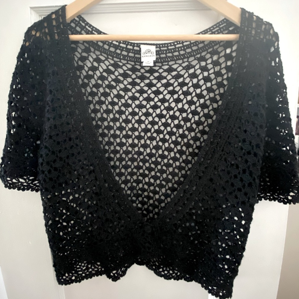 Signature by Sangria Black knitted summer sweater